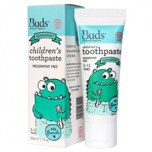 Buds Children's Toothpaste Fluoride 50ml (3 - 12 Year) - Peppermint